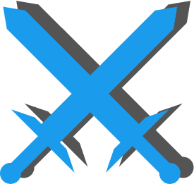 two blue swords crossing